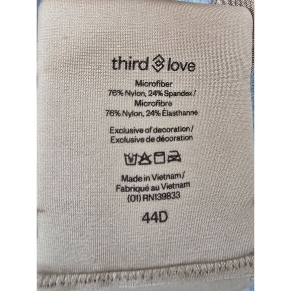 Third Love 24/7 Full Coverage Memory Foam Women's Nude Bra Size 44D - Picture 6 of 6